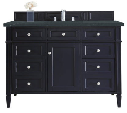 James Martin - Brittany 48" Single Vanity, Victory Blue w/ 3 CM Charcoal Soapstone Silestone Top - 650-V48-VBL-3CSP view 1