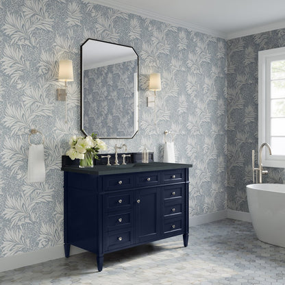 James Martin - Brittany 48" Single Vanity, Victory Blue w/ 3 CM Charcoal Soapstone Silestone Top - 650-V48-VBL-3CSP view 4