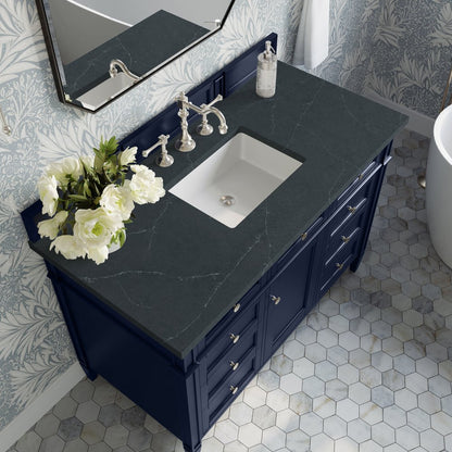 James Martin - Brittany 48" Single Vanity, Victory Blue w/ 3 CM Charcoal Soapstone Silestone Top - 650-V48-VBL-3CSP view 7
