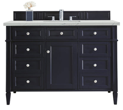 James Martin - Brittany 48" Single Vanity, Victory Blue w/ 3 CM Ethereal Noctis Silestone Top - 650-V48-VBL-3ENC view 1