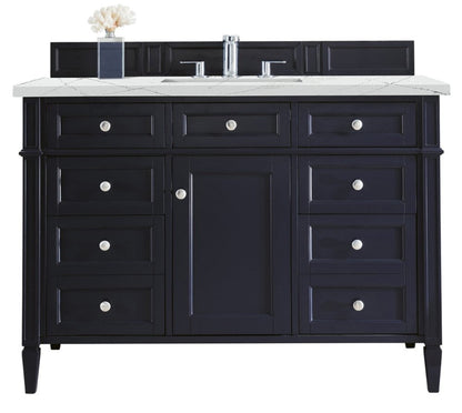 James Martin - Brittany 48" Single Vanity, Victory Blue w/ 3 CM Ethereal Noctis Silestone Top w/FreePower Wireless Charger - 650-V48-VBL-FENC view 1
