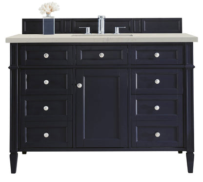 James Martin - Brittany 48" Single Vanity, Victory Blue, w/ 3 CM Siberian Silestone Top - 650-V48-VBL-3SFR view 1