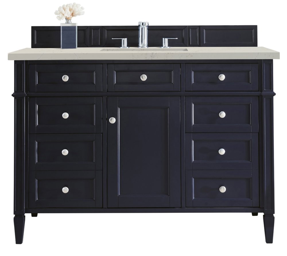 James Martin - Brittany 48" Single Vanity, Victory Blue, w/ 3 CM Siberian Silestone Top w/FreePower Wireless Charger - 650-V48-VBL-FSFR view 1