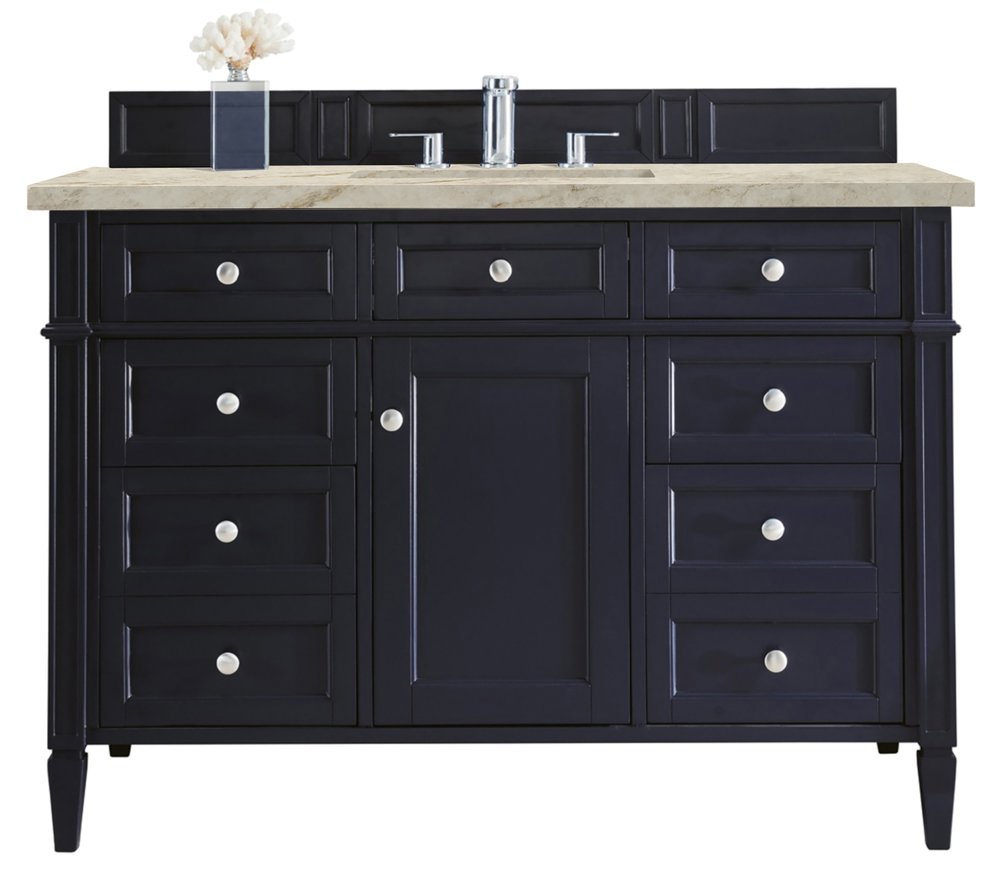 James Martin - Brittany 48" Single Vanity, Victory Blue, w/ 3 CM Tajnar Eclos Top w/FreePower Wireless Charger - 650-V48-VBL-FTJR view 1