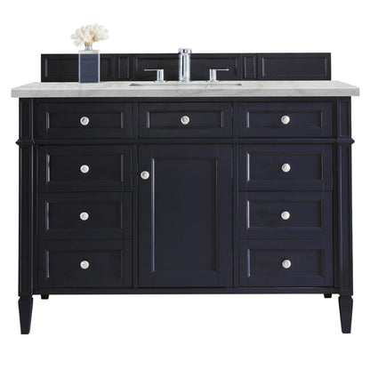 James Martin - Brittany 48" Single Vanity, Victory Blue w/ 3 CM Victorian Silver Silestone Top w/FreePower Wireless Charger - 650-V48-VBL-FVSL view 1