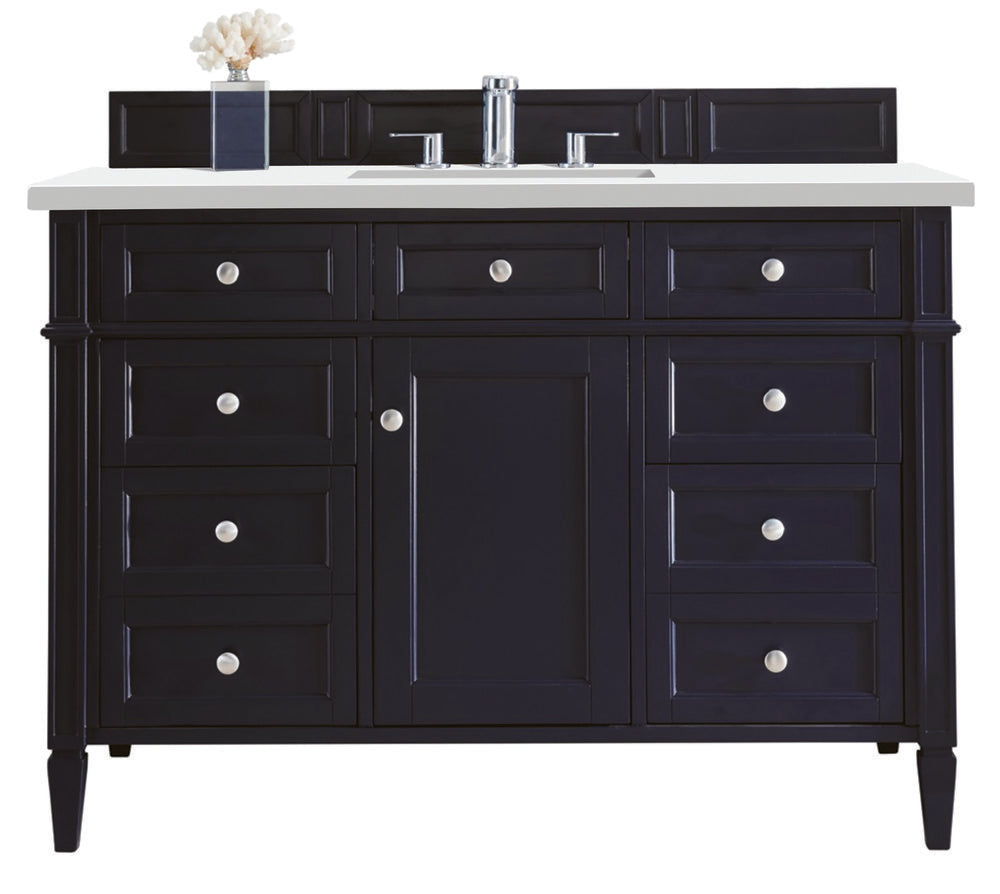 James Martin - Brittany 48" Single Vanity, Victory Blue w/ 3 CM White Zeus Silestone Top - 650-V48-VBL-3WZ view 1
