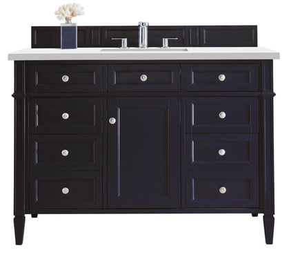 James Martin - Brittany 48" Single Vanity, Victory Blue w/ 3 CM White Zeus Silestone Top - 650-V48-VBL-3WZ view 1