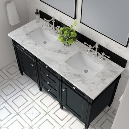 James Martin - Brittany 60" Double Vanity, Black Onyx w/ 3 CM Carrara Marble Top - 650-V60D-BKO-3CAR view 8