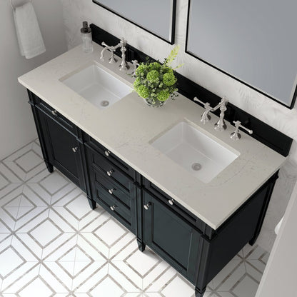 James Martin - Brittany 60" Double Vanity, Black Onyx, w/ 3 CM Siberian Silestone Top - 650-V60D-BKO-3SFR view 6