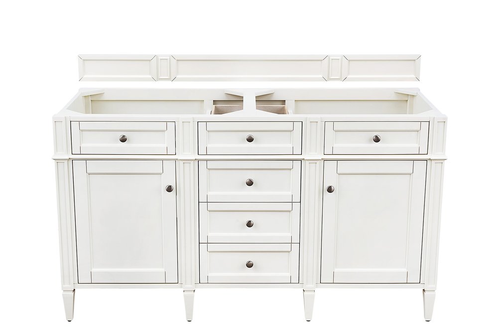 James Martin - Brittany 60" Double Vanity, Bright White Vanity w/ 3 CM Parisien Bleu Silestone Top w/FreePower Wireless Charger - 655-V60D-BW-FPBL view 3
