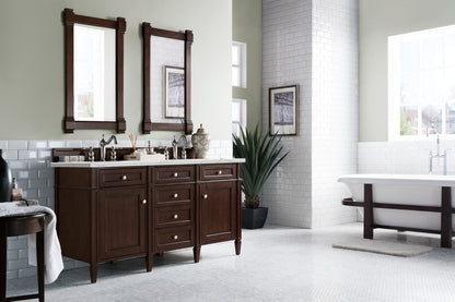 James Martin - Brittany 60" Double Vanity, Burnished Mahogany w/ 3 CM Ethereal Noctis Silestone Top w/FreePower Wireless Charger - 650-V60D-BNM-FENC view 5