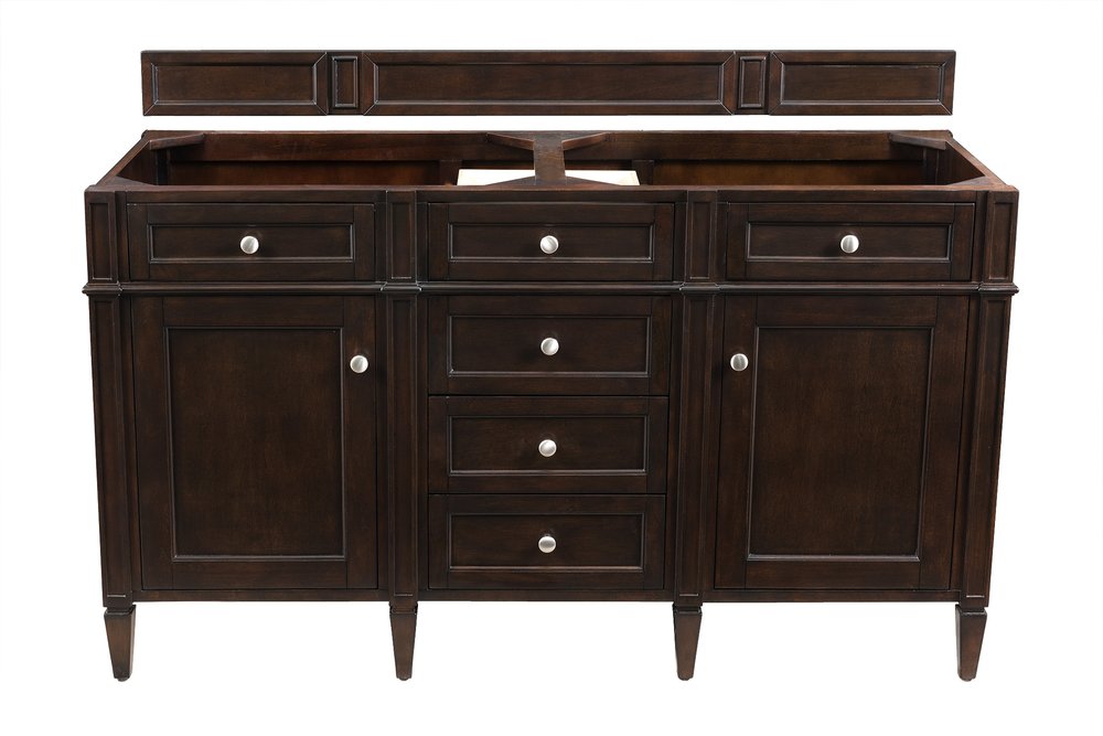 James Martin - Brittany 60" Double Vanity, Burnished Mahogany w/ 3 CM Lime Delight Silestone Top - 650-V60D-BNM-3LDL view 2