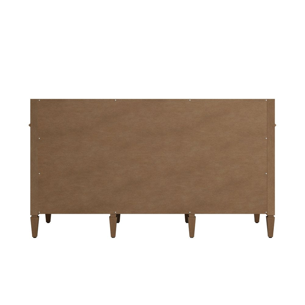 James Martin - Brittany 60" Double Vanity, Pecan w/ 3 CM Carrara Marble Top - 655-V60D-PCN-3CAR view 9