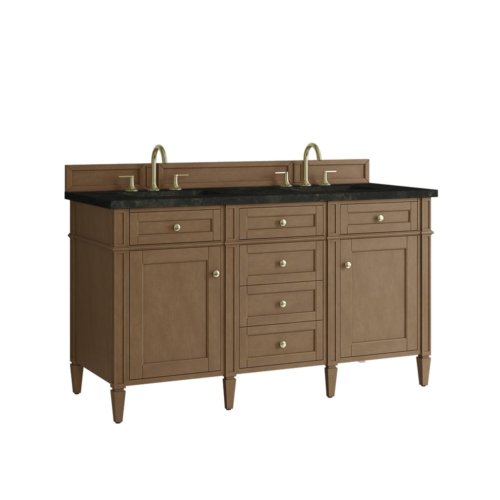 James Martin - Brittany 60" Double Vanity, Pecan w/ 3 CM Phantome Eclos Top - 655-V60D-PCN-3PHT view 10