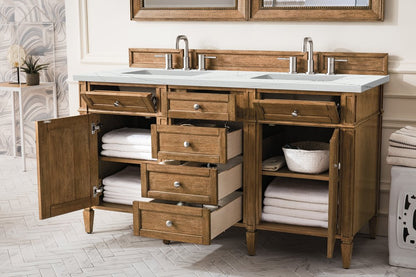 James Martin - Brittany 60" Double Vanity, Saddle Brown w/ 3 CM Ethereal Noctis Silestone Top - 650-V60D-SBR-3ENC view 5