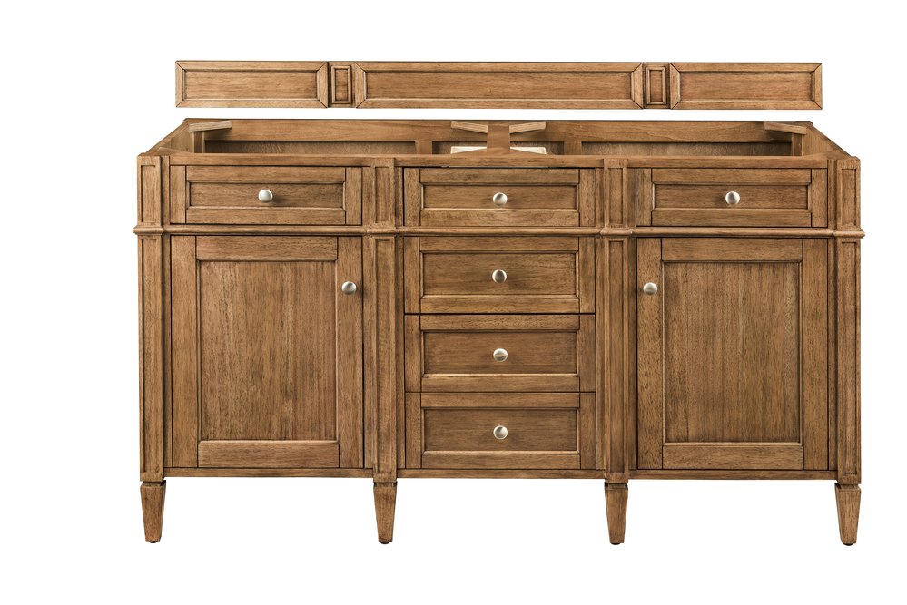 James Martin - Brittany 60" Double Vanity, Saddle Brown, w/ 3 CM Phantome Eclos Top - 650-V60D-SBR-3PHT view 2