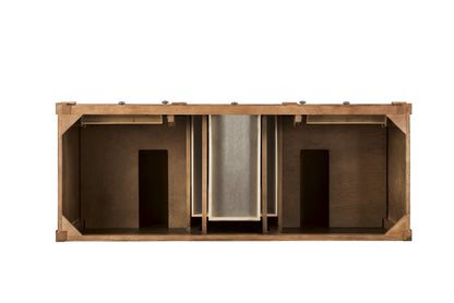 James Martin - Brittany 60" Double Vanity, Saddle Brown w/ Single Hole 3 CM White Zeus Silestone Top & Backsplash - 650-V60D-SBR-1WZ view 4