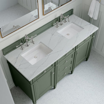 James Martin - Brittany 60" Double Vanity, Smokey Celadon w/ 3 CM Ethereal Noctis Top - 650-V60D-SC-3ENC view 6