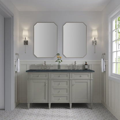 James Martin - Brittany 60" Double Vanity, Urban Gray w/ 3 CM Charcoal Soapstone Silestone Top - 650-V60D-UGR-3CSP view 3