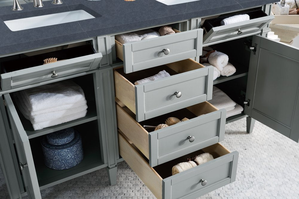 James Martin - Brittany 60" Double Vanity, Urban Gray w/ 3 CM Charcoal Soapstone Silestone Top - 650-V60D-UGR-3CSP view 5