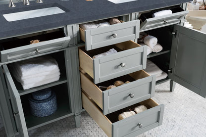 James Martin - Brittany 60" Double Vanity, Urban Gray w/ 3 CM Charcoal Soapstone Silestone Top - 650-V60D-UGR-3CSP view 5