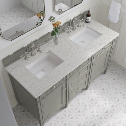 James Martin - Brittany 60" Double Vanity, Urban Gray w/ 3 CM Eternal Jasmine Pearl Silestone Top - 650-V60D-UGR-3EJP view 7