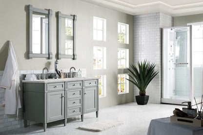 James Martin - Brittany 60" Double Vanity, Urban Gray w/ 3 CM Eternal Jasmine Pearl Silestone Top w/FreePower Wireless Charger - 650-V60D-UGR-FEJP view 5