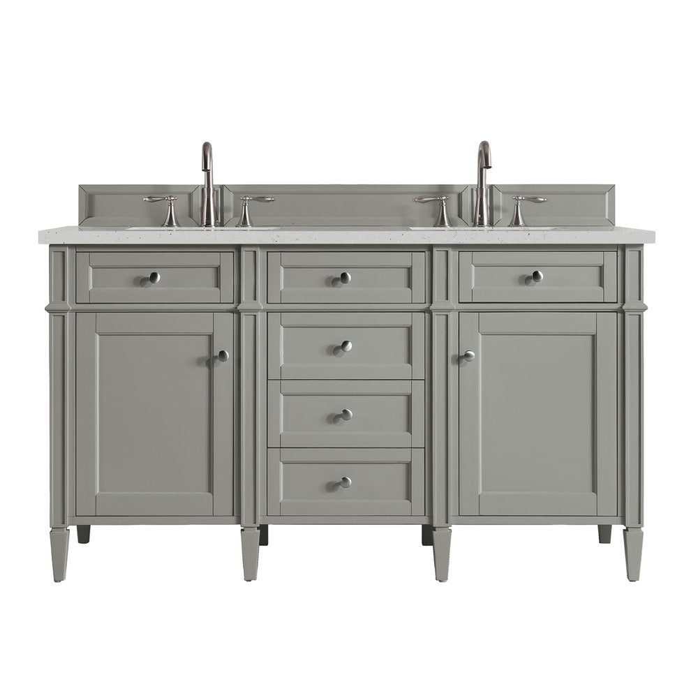 James Martin - Brittany 60" Double Vanity, Urban Gray w/ 3 CM Lime Delight Silestone Top - 650-V60D-UGR-3LDL view 1