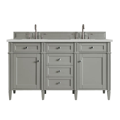James Martin - Brittany 60" Double Vanity, Urban Gray w/ 3 CM Lime Delight Silestone Top - 650-V60D-UGR-3LDL view 1