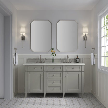 James Martin - Brittany 60" Double Vanity, Urban Gray w/ 3 CM Lime Delight Silestone Top - 650-V60D-UGR-3LDL view 3