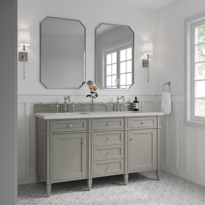 James Martin - Brittany 60" Double Vanity, Urban Gray w/ 3 CM Lime Delight Silestone Top - 650-V60D-UGR-3LDL view 4