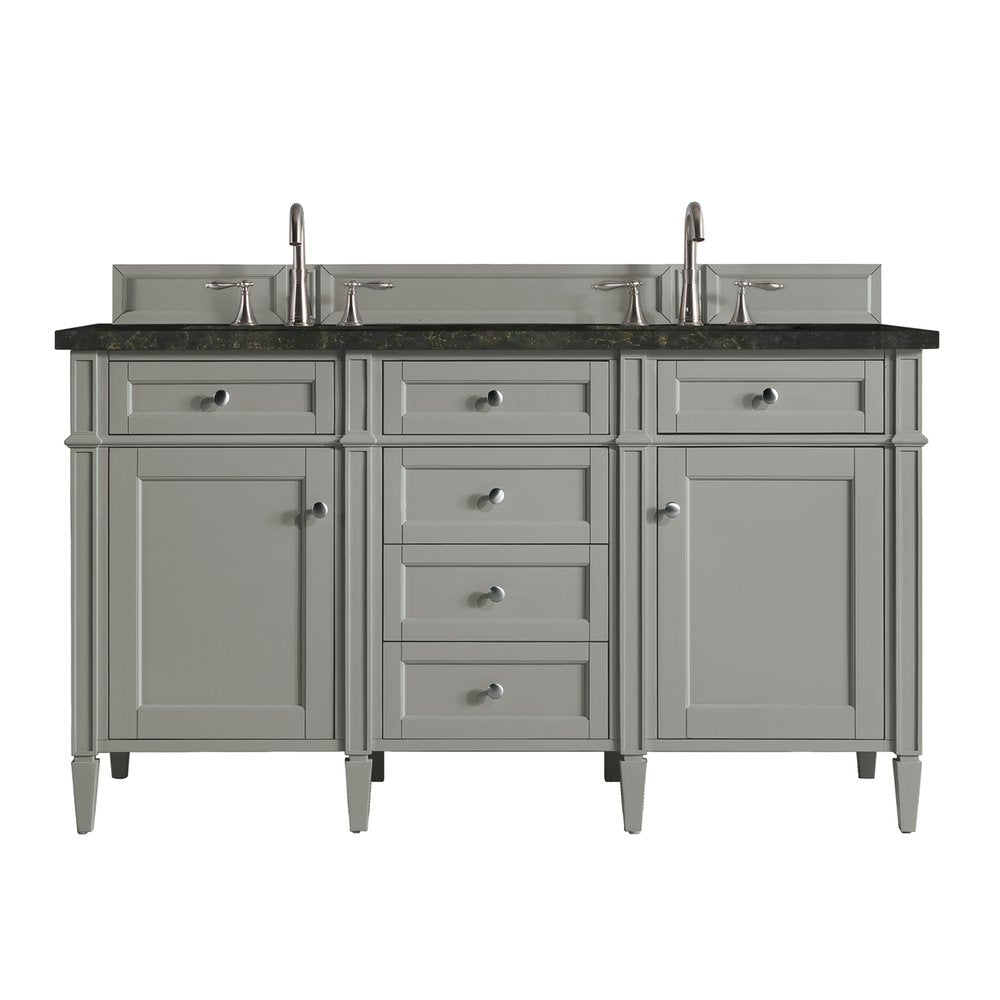 James Martin - Brittany 60" Double Vanity, Urban Gray, w/ 3 CM Phantome Eclos Top - 650-V60D-UGR-3PHT view 1