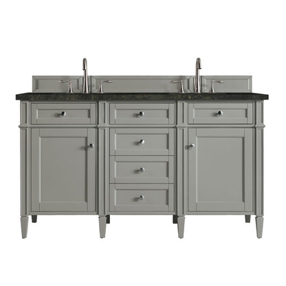 James Martin - Brittany 60" Double Vanity, Urban Gray, w/ 3 CM Phantome Eclos Top - 650-V60D-UGR-3PHT view 1