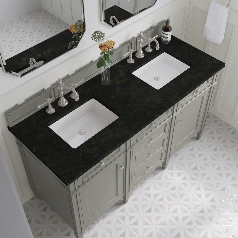 James Martin - Brittany 60" Double Vanity, Urban Gray, w/ 3 CM Phantome Eclos Top - 650-V60D-UGR-3PHT view 6
