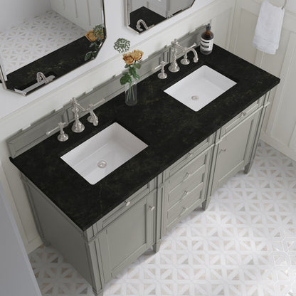 James Martin - Brittany 60" Double Vanity, Urban Gray, w/ 3 CM Phantome Eclos Top - 650-V60D-UGR-3PHT view 6