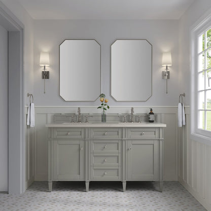 James Martin - Brittany 60" Double Vanity, Urban Gray, w/ 3 CM Siberian Silestone Top - 650-V60D-UGR-3SFR view 3