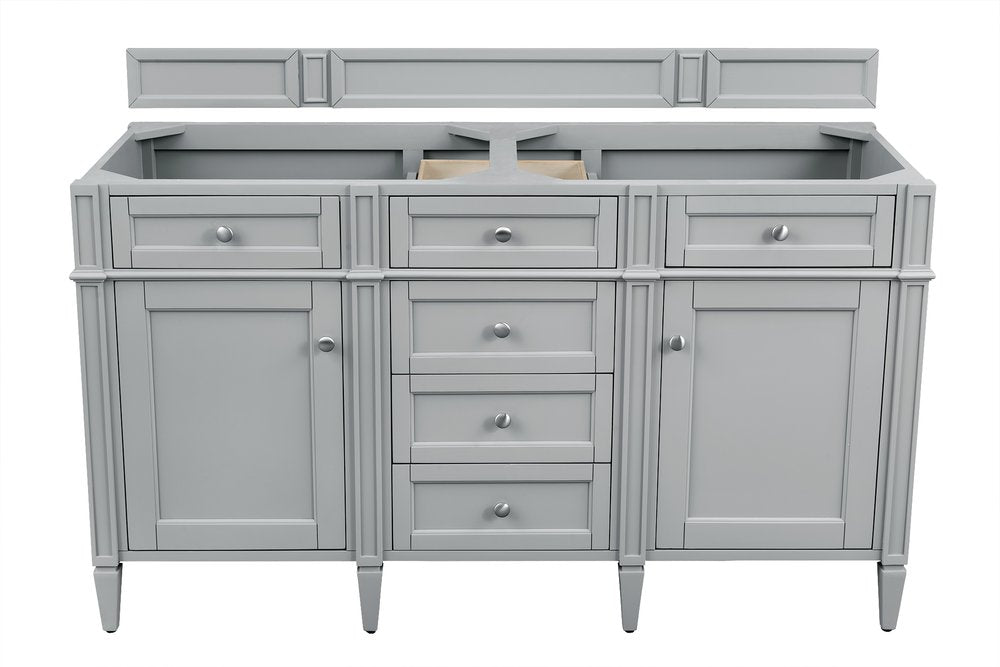 James Martin - Brittany 60" Double Vanity, Urban Gray, w/ 3 CM Tajnar Eclos Top - 650-V60D-UGR-3TJR view 2