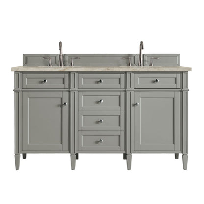 James Martin - Brittany 60" Double Vanity, Urban Gray, w/ 3 CM Tajnar Eclos Top w/FreePower Wireless Charger - 650-V60D-UGR-FTJR view 1