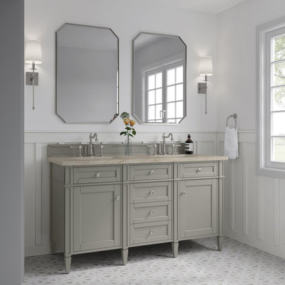 James Martin - Brittany 60" Double Vanity, Urban Gray, w/ 3 CM Tajnar Eclos Top w/FreePower Wireless Charger - 650-V60D-UGR-FTJR view 4
