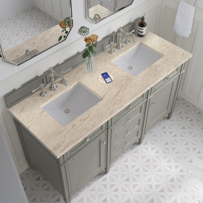 James Martin - Brittany 60" Double Vanity, Urban Gray, w/ 3 CM Tajnar Eclos Top w/FreePower Wireless Charger - 650-V60D-UGR-FTJR view 6