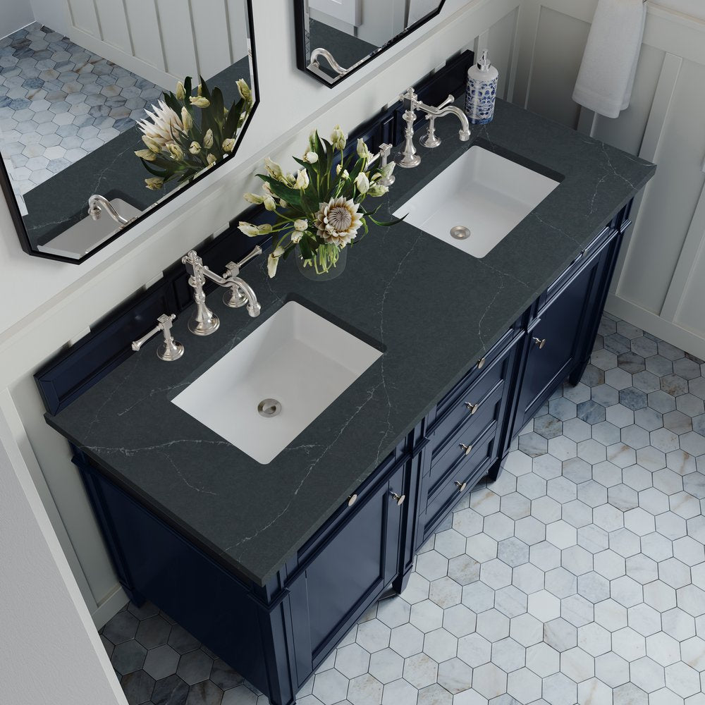 James Martin - Brittany 60" Double Vanity, Victory Blue w/ 3 CM Charcoal Soapstone Silestone Top - 650-V60D-VBL-3CSP view 7