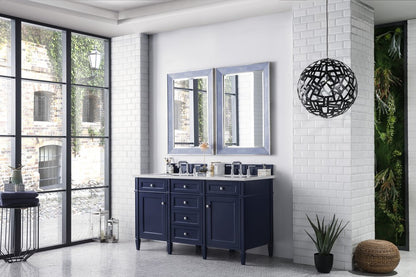 James Martin - Brittany 60" Double Vanity, Victory Blue w/ 3 CM Eternal Jasmine Pearl Silestone Top w/FreePower Wireless Charger - 650-V60D-VBL-FEJP view 5