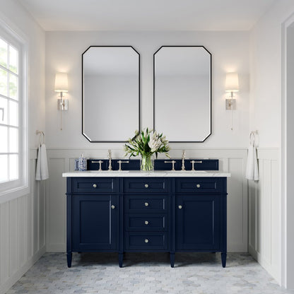 James Martin - Brittany 60" Double Vanity, Victory Blue w/ 3 CM Ethereal Noctis Silestone Top - 650-V60D-VBL-3ENC view 3