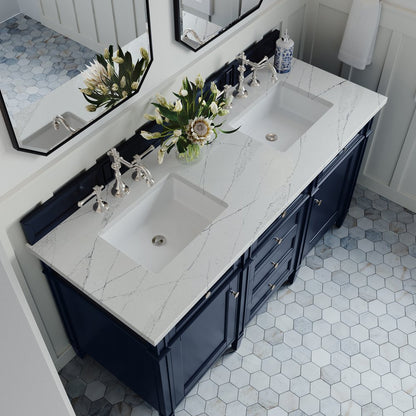 James Martin - Brittany 60" Double Vanity, Victory Blue w/ 3 CM Ethereal Noctis Silestone Top - 650-V60D-VBL-3ENC view 7
