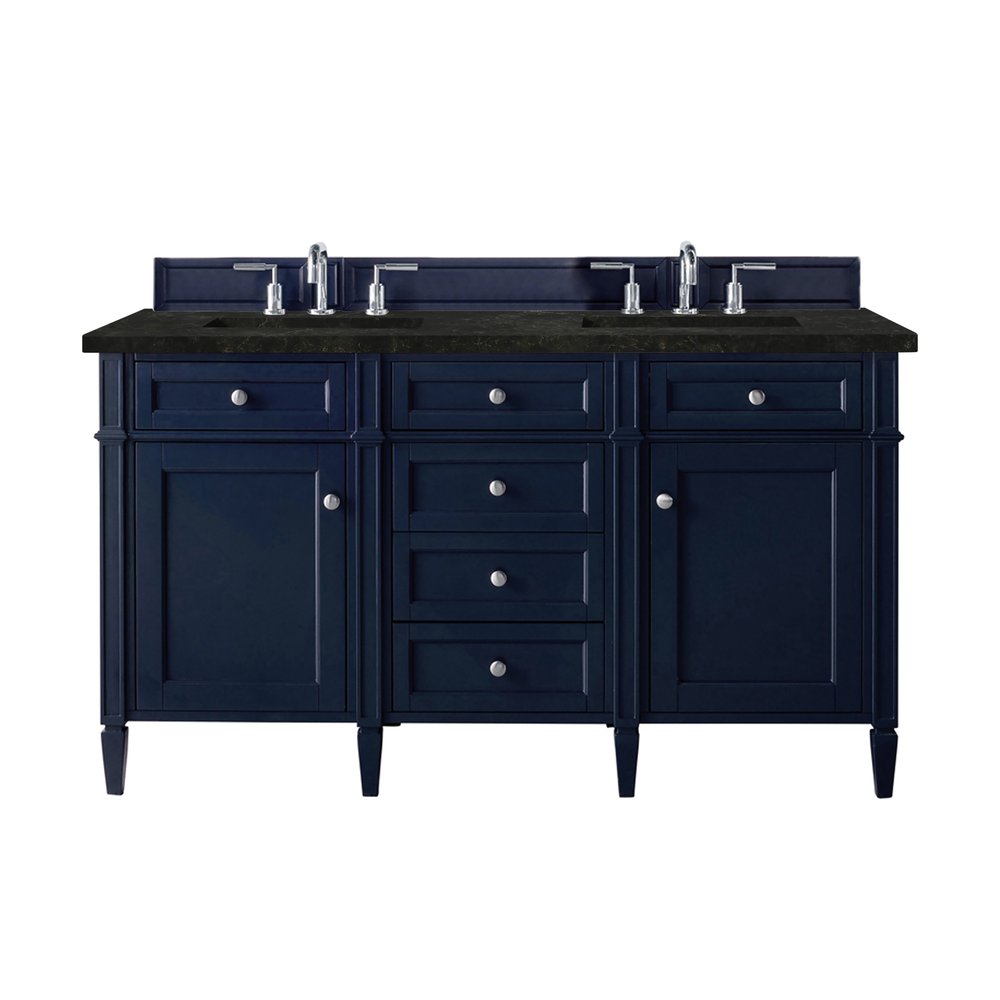 James Martin - Brittany 60" Double Vanity, Victory Blue, w/ 3 CM Phantome Eclos Top - 650-V60D-VBL-3PHT view 1