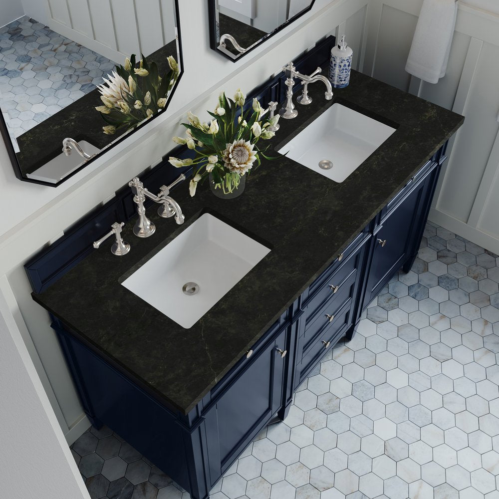 James Martin - Brittany 60" Double Vanity, Victory Blue, w/ 3 CM Phantome Eclos Top - 650-V60D-VBL-3PHT view 6
