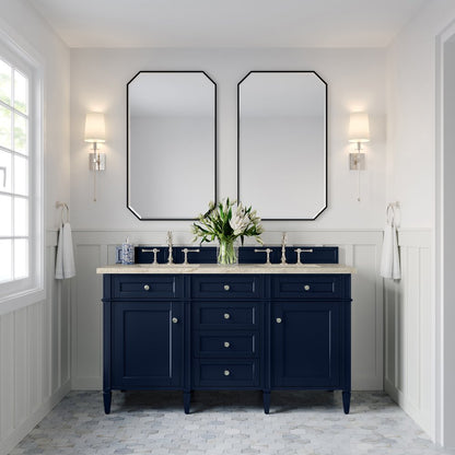 James Martin - Brittany 60" Double Vanity, Victory Blue, w/ 3 CM Tajnar Eclos Top w/FreePower Wireless Charger - 650-V60D-VBL-FTJR view 3