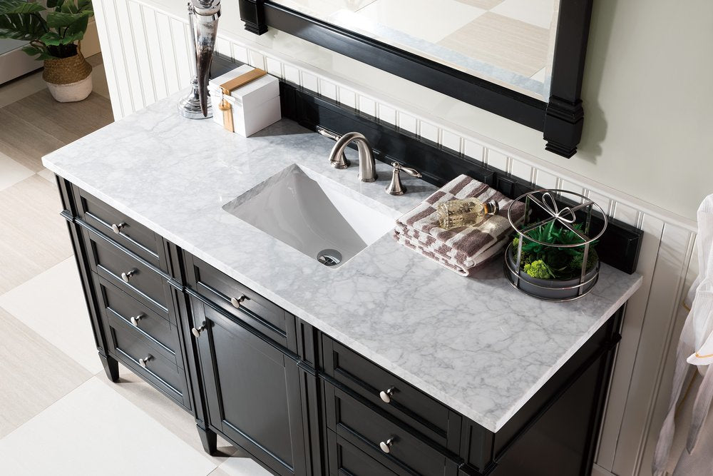 James Martin - Brittany 60" Single Vanity, Black Onyx w/ 3 CM Carrara Marble Top - 650-V60S-BKO-3CAR view 6