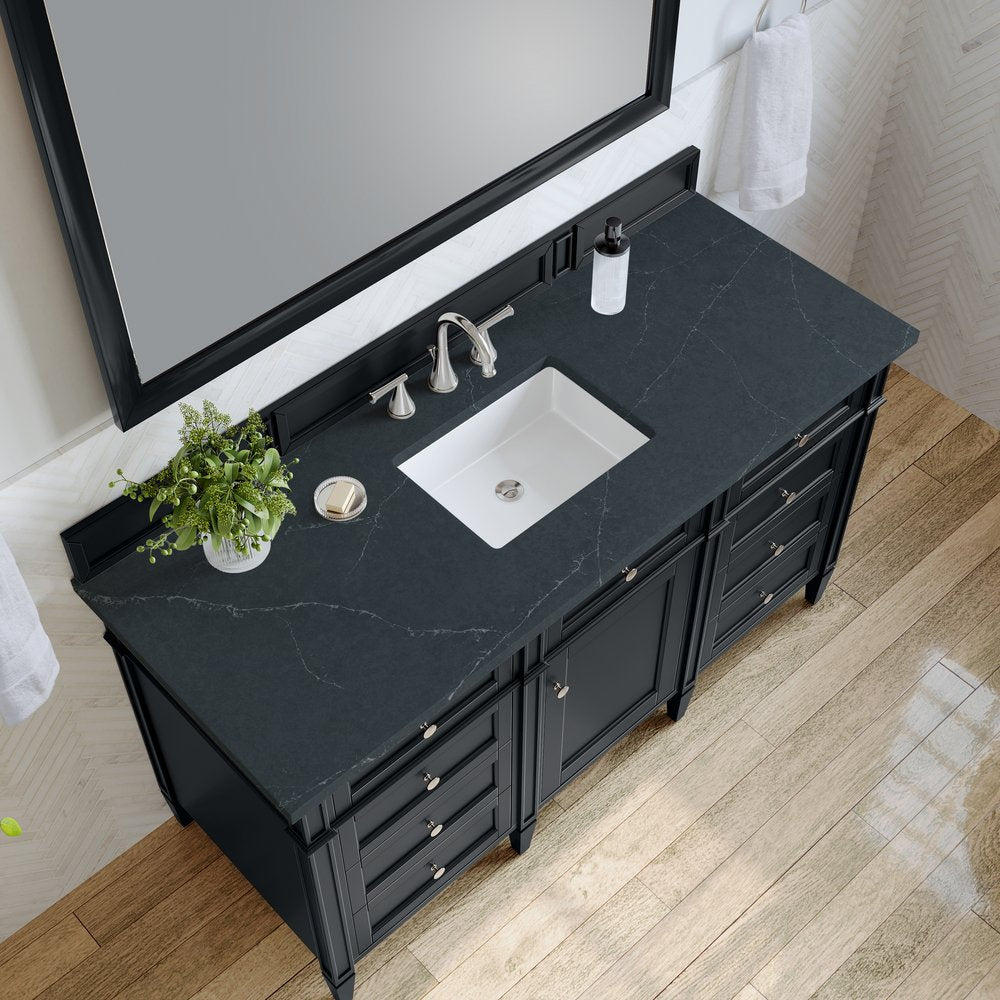 James Martin - Brittany 60" Single Vanity, Black Onyx, w/ 3 CM Charcoal Soapstone Silestone Top - 650-V60S-BKO-3CSP view 7