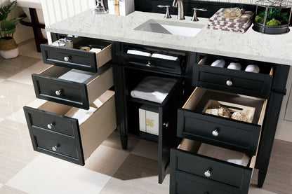 James Martin - Brittany 60" Single Vanity, Black Onyx, w/ 3 CM Eternal Jasmine Pearl Silestone Top - 650-V60S-BKO-3EJP view 5
